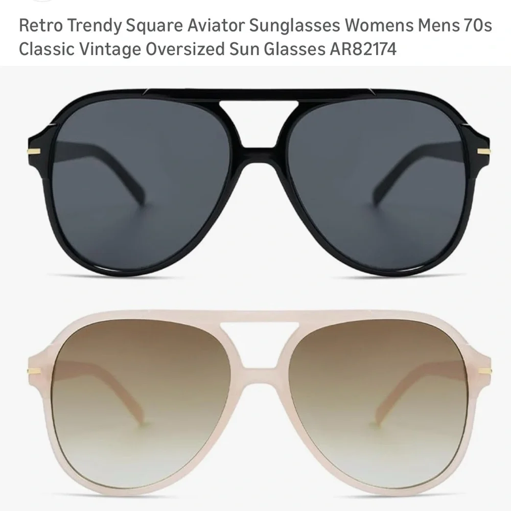 Herjour Retro Trendy Aviator Sunglasses for Women Or Men - NIB - 2 Pair